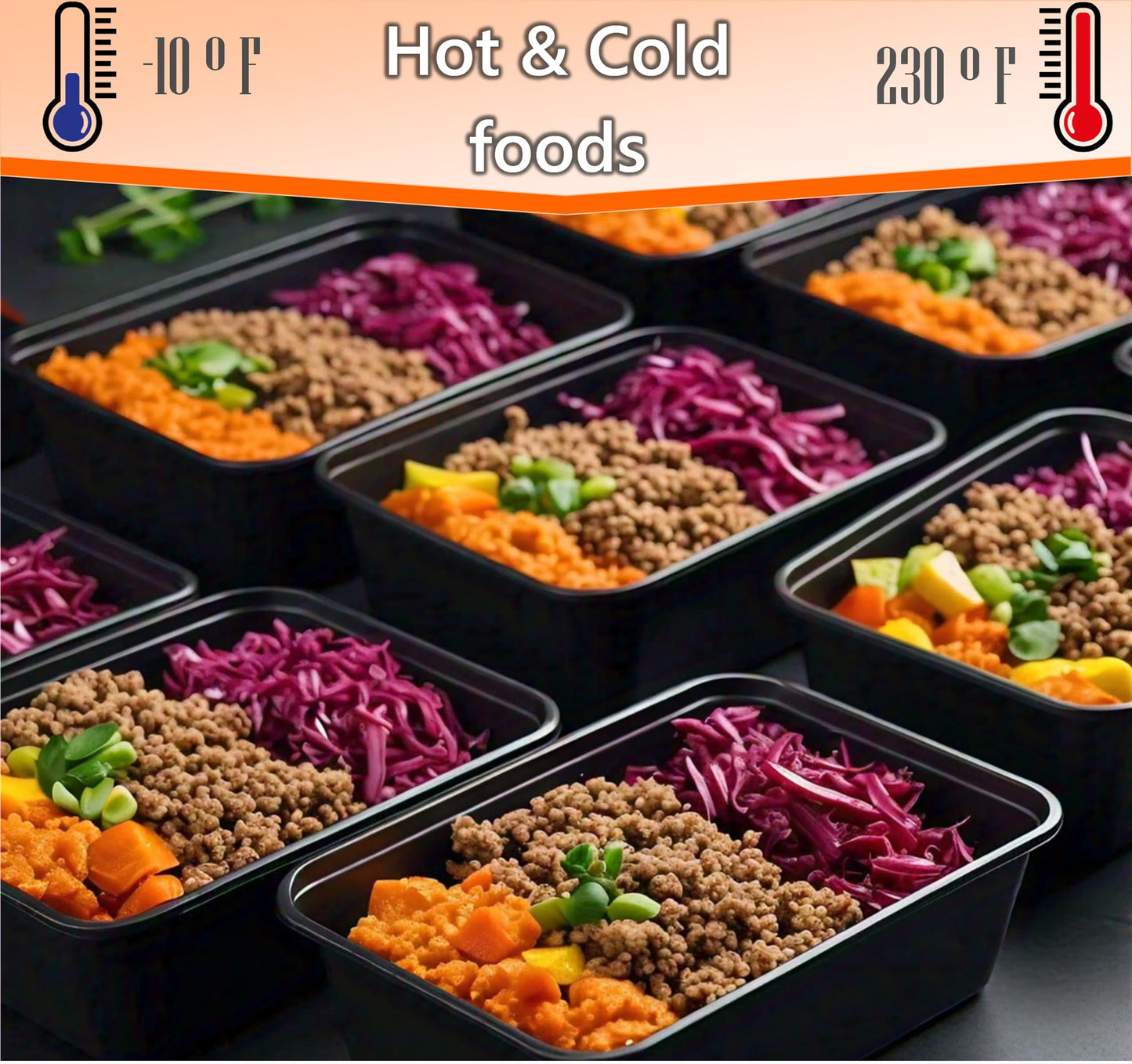 Mr Miracle Clear Plastic Takeout Containers - Durable and Sturdy Clamshell Food Boxes for To-Go and Storage Disposable Clam Shell Containers, Bulk Pack - Easy Open Hinge Design