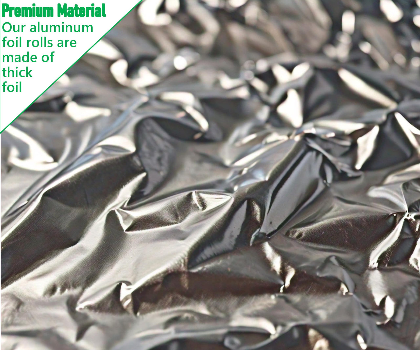 Heavy Duty Aluminum Foil Roll with Easy Tear Dispenser - 200 FT x 12 Inch Wide Tin Foil for Food Wrapping, BBQ, Grilling & Roasting - Non-Stick Aluminum Roll for Kitchen Use