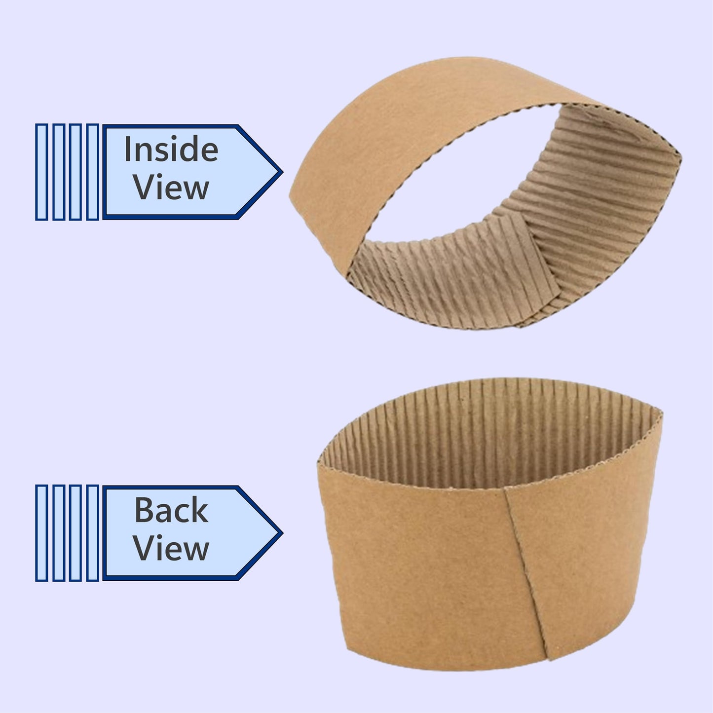 Mr Miracle Disposable Brown Coffee Sleeves - Eco-Friendly Kraft Jacket Beverage Sleeves for Paper Cups, Fits 10-20oz - Bulk Coffee Sleeves Multi Pack for Cafés & Shops