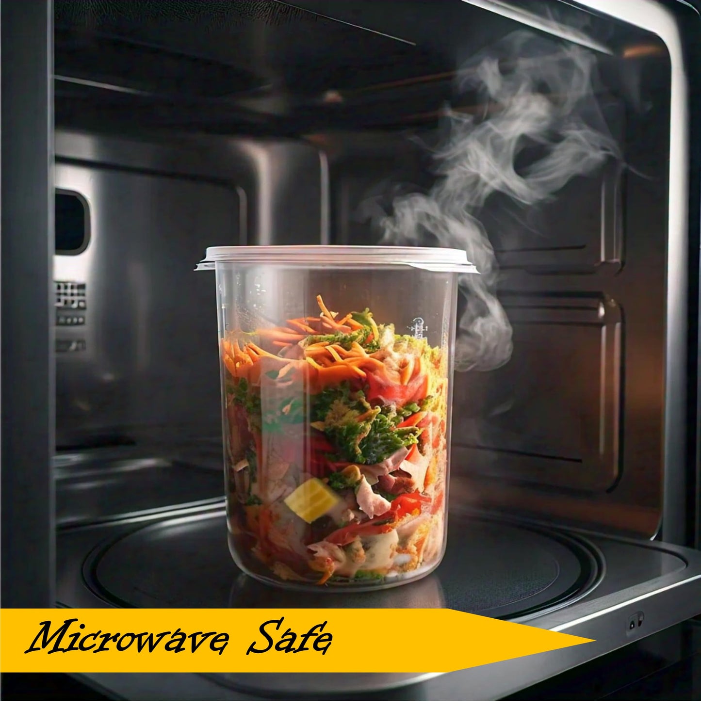 Mr. Miracle 16 Oz Food and Multi-Purpose Plastic Deli Containers with Matching Lids. Sealable. Non-Leaking. Microwavable, Freezer and Dishwasher Safe