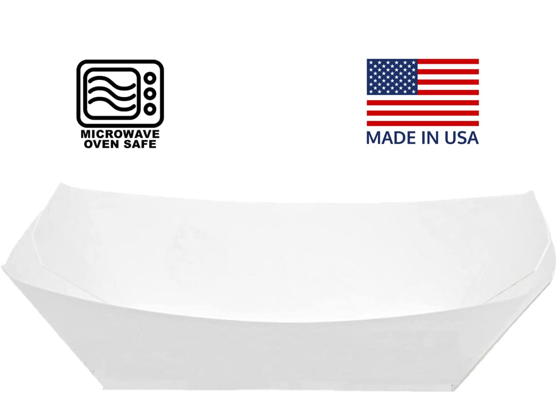 Mr Miracle Paper 1/2 Pound Food Tray. Disposable, Recyclable and Fully Biodegradable. Made in USA