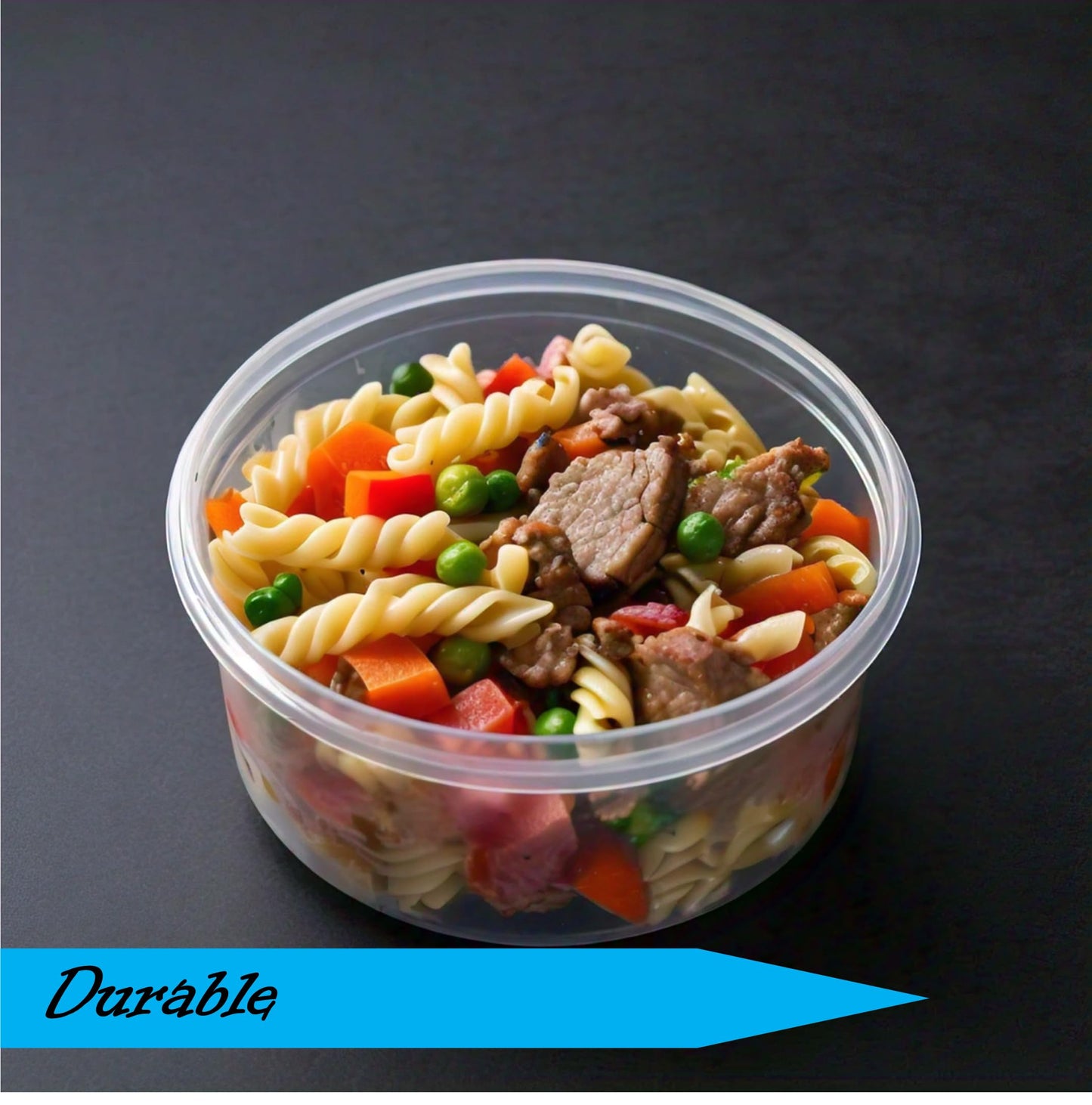 Mr. Miracle 16 Oz Food and Multi-Purpose Plastic Deli Containers with Matching Lids. Sealable. Non-Leaking. Microwavable, Freezer and Dishwasher Safe