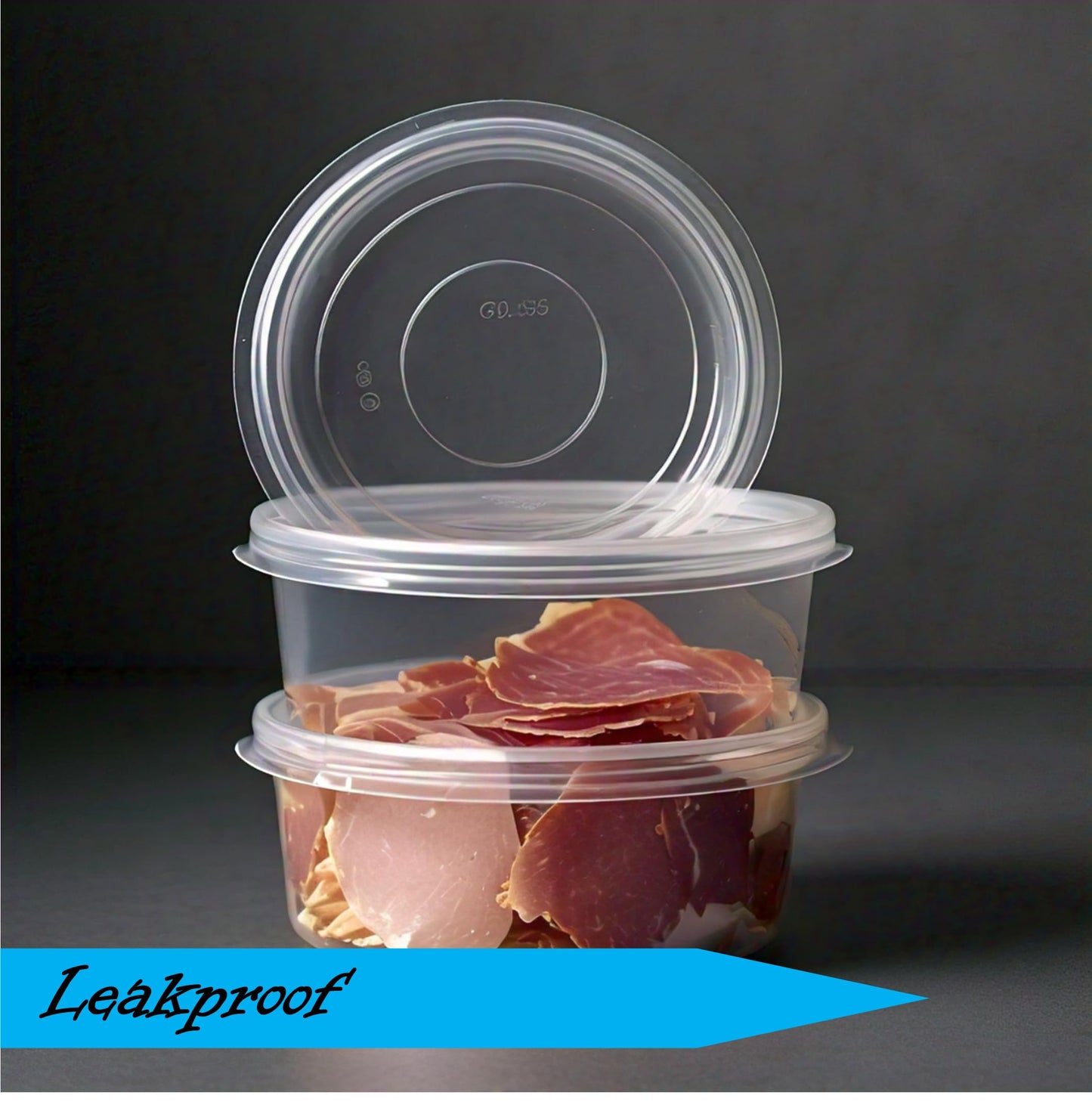 Mr. Miracle 16 Oz Food and Multi-Purpose Plastic Deli Containers with Matching Lids. Sealable. Non-Leaking. Microwavable, Freezer and Dishwasher Safe