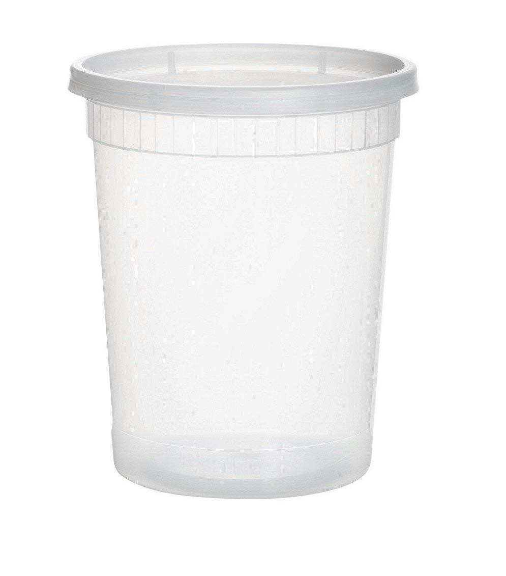 Mr. Miracle 16 Oz Food and Multi-Purpose Plastic Deli Containers with Matching Lids. Sealable. Non-Leaking. Microwavable, Freezer and Dishwasher Safe