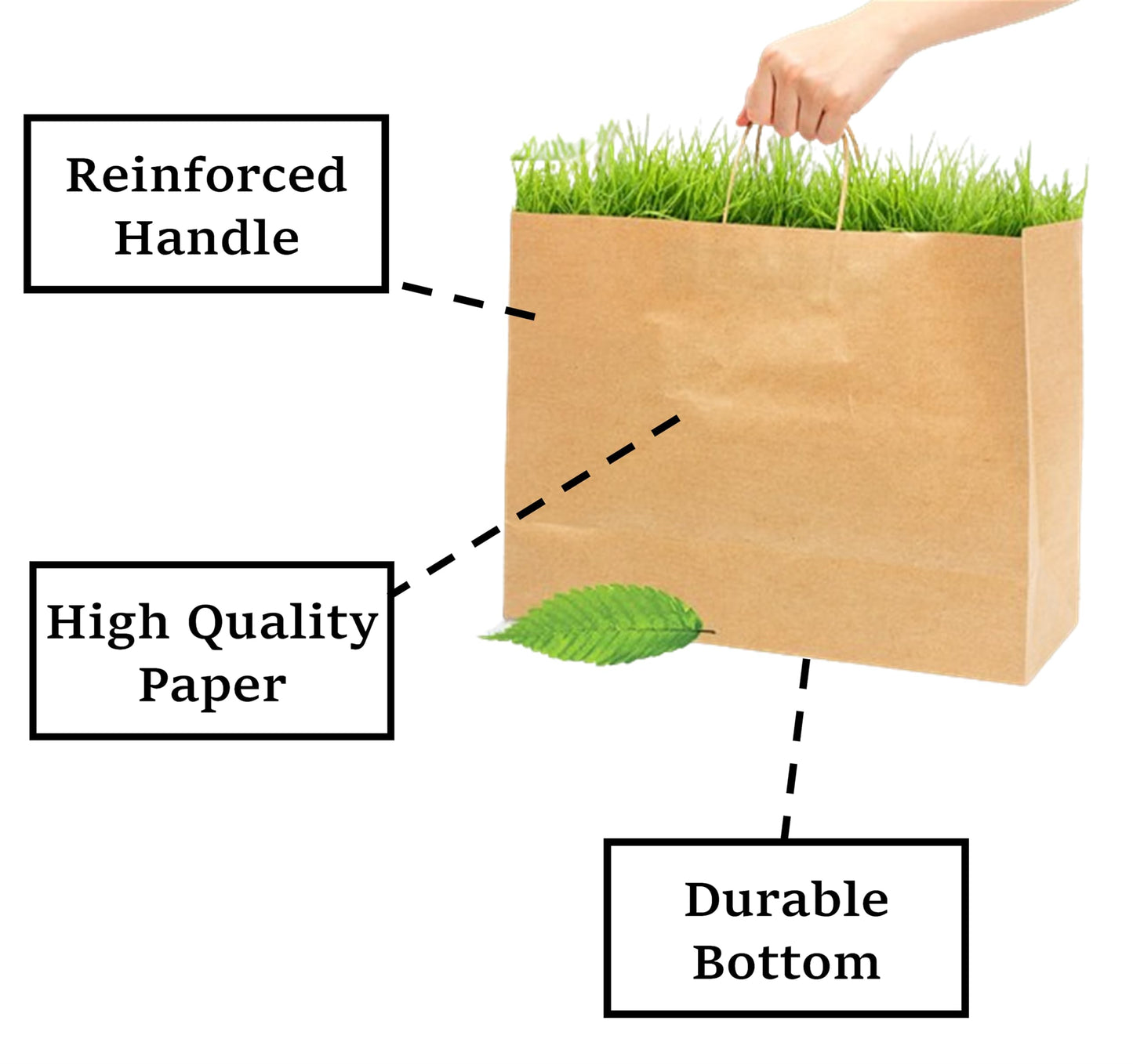 Premium Paper Bags with Handles - Multi-Pack, Ideal for Shopping, Wedding, Business, Retail, Craft, Gifts & More - Durable, 100% Recyclable Quality