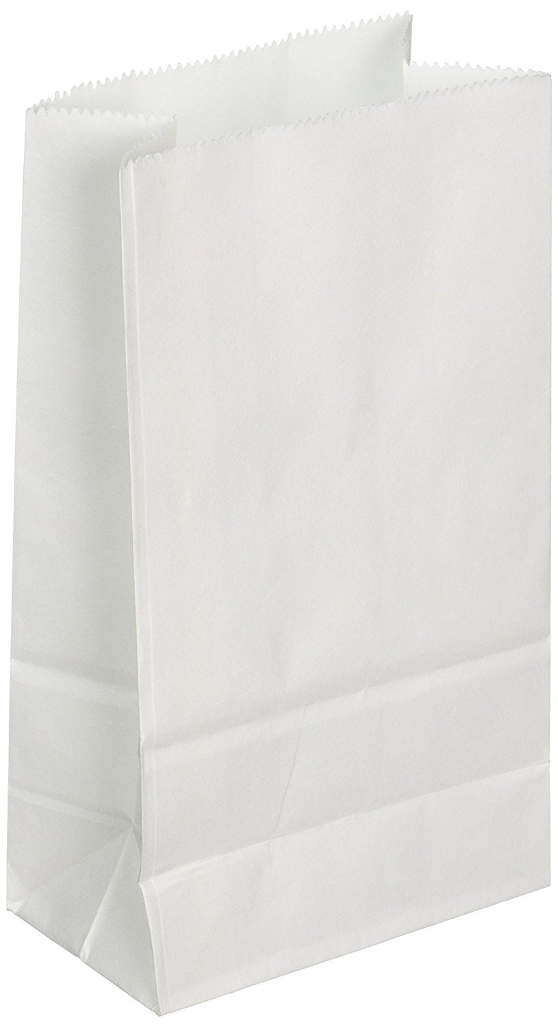 6LB White Paper Lunch Bags - Pack of 200 Durable, Recyclable, and Biodegradable Snack Bags for Food Storage - Great for Lunch, Crafts, Concessions, Cafes, and Delis