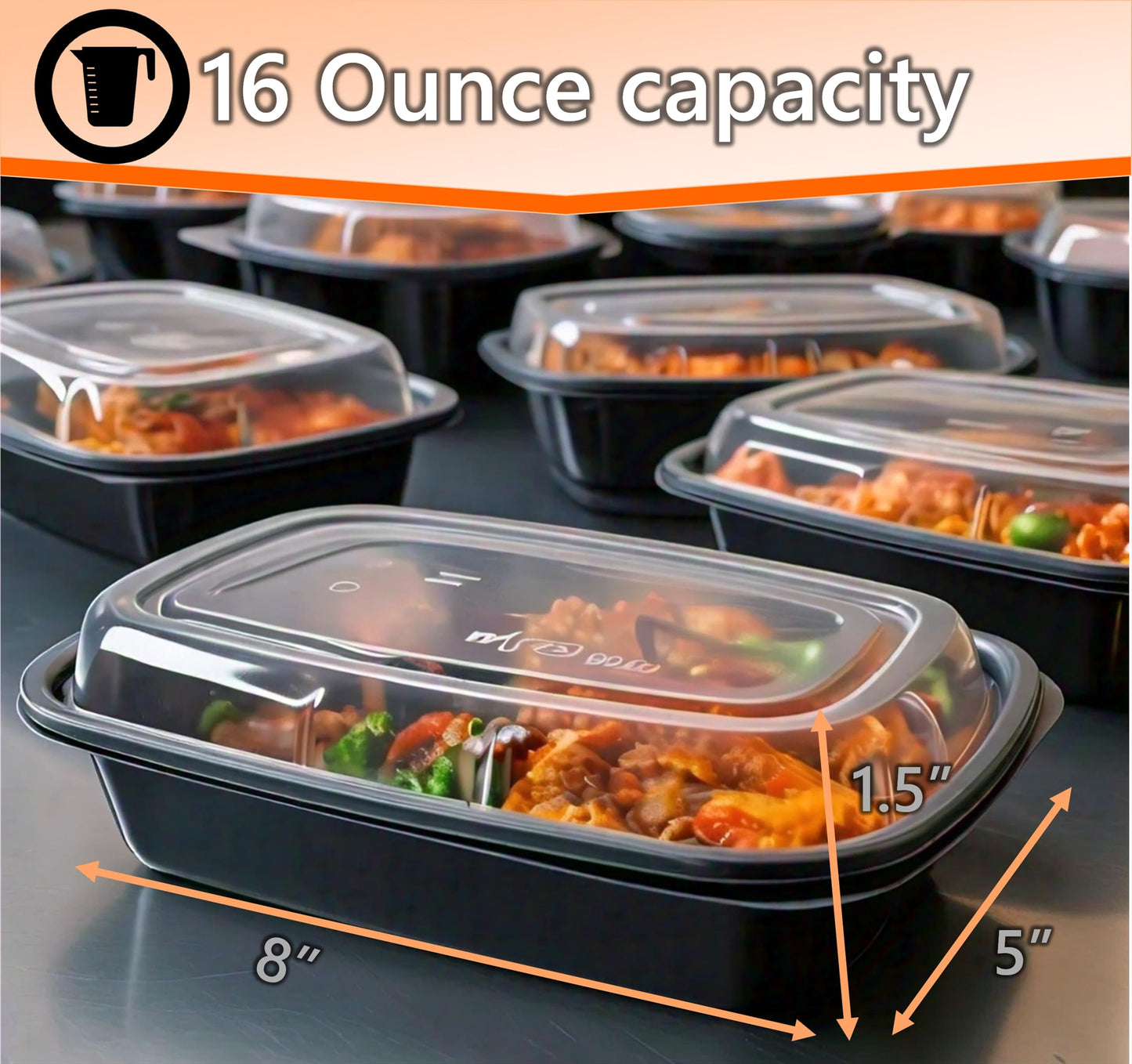 Mr Miracle Clear Plastic Takeout Containers - Durable and Sturdy Clamshell Food Boxes for To-Go and Storage Disposable Clam Shell Containers, Bulk Pack - Easy Open Hinge Design
