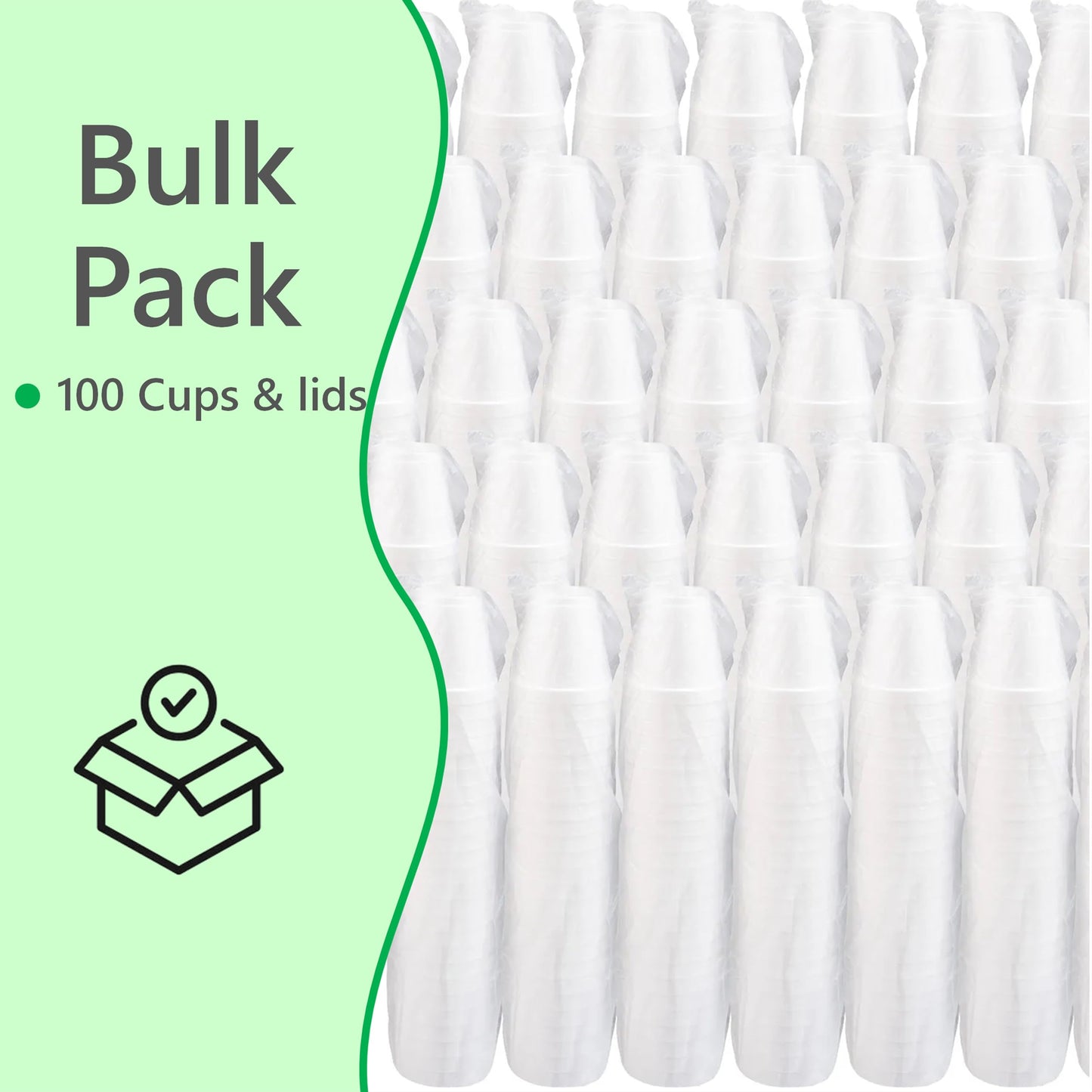 Foam Cups for Hot and Cold Drinks With Lids, USA-Made 50-Pack - Ideal Styrofoam Coffee Cups, Insulating To-Go Cups for Soda, Tea, Juice - Sturdy, Disposable and comparable to Industry standard