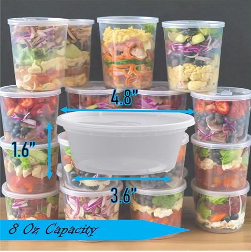 Mr. Miracle 16 Oz Food and Multi-Purpose Plastic Deli Containers with Matching Lids. Sealable. Non-Leaking. Microwavable, Freezer and Dishwasher Safe