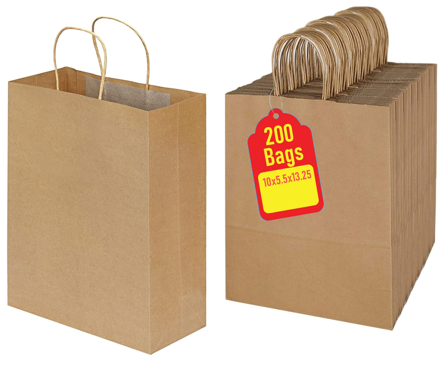 Premium Paper Bags with Handles - Multi-Pack, Ideal for Shopping, Wedding, Business, Retail, Craft, Gifts & More - Durable, 100% Recyclable Quality