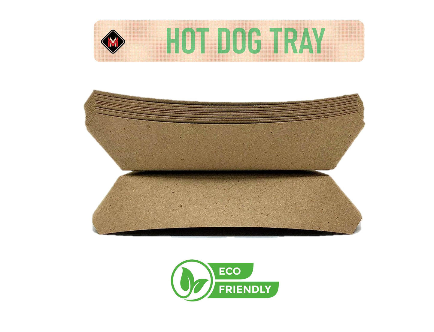 Mr Miracle 7 Inch Paper Hot Dog Tray in Red White Pattern. Disposable, Recyclable and Fully Biodegradable.