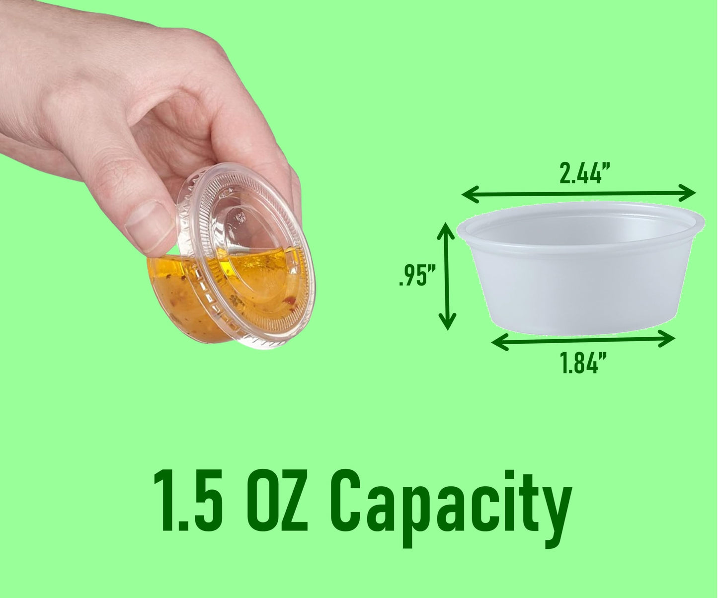 Mr. Miracle Jello Shot Souffle Cups and Lids. Translucent. Multi Packs