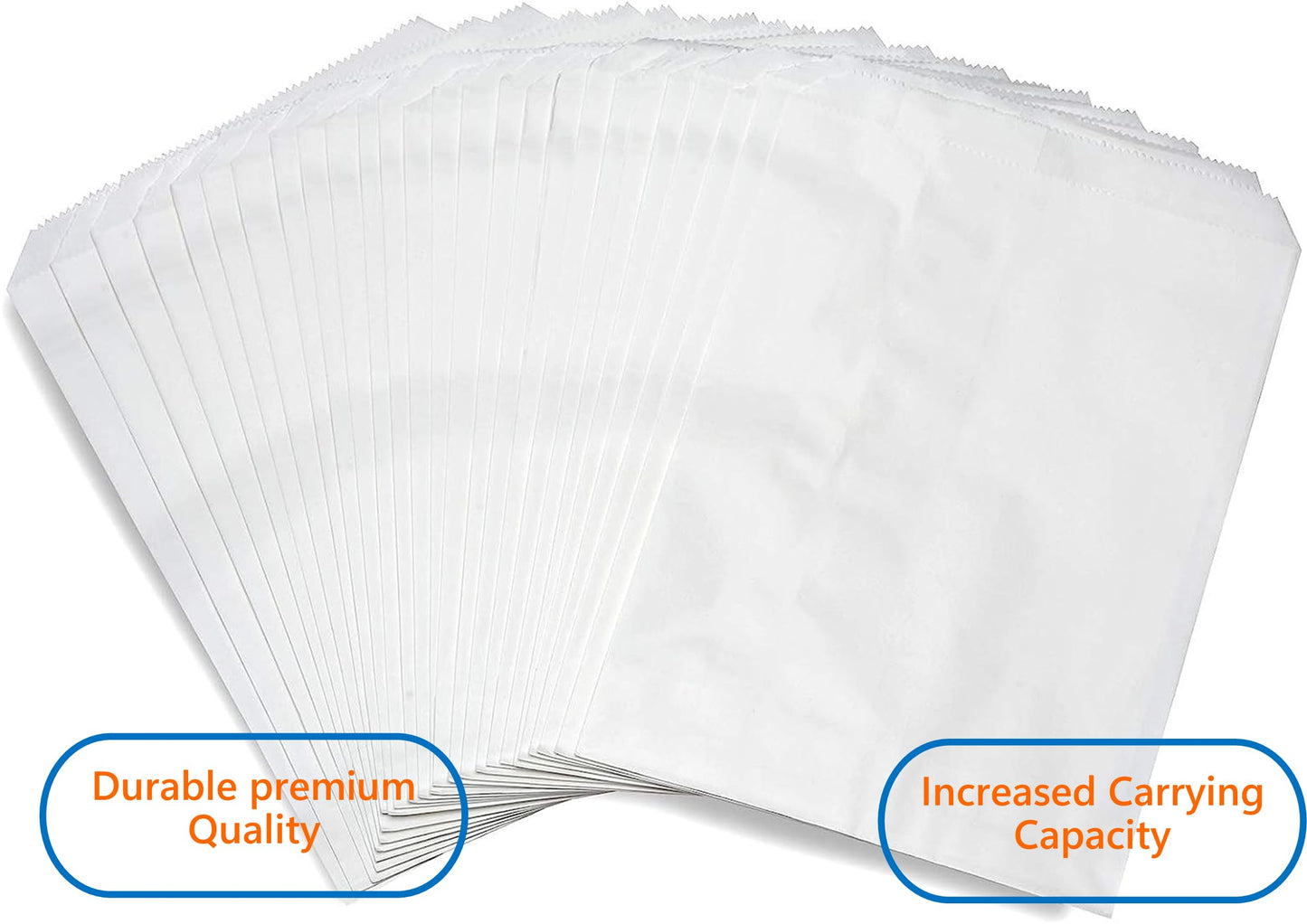 6LB White Paper Lunch Bags - Pack of 200 Durable, Recyclable, and Biodegradable Snack Bags for Food Storage - Great for Lunch, Crafts, Concessions, Cafes, and Delis