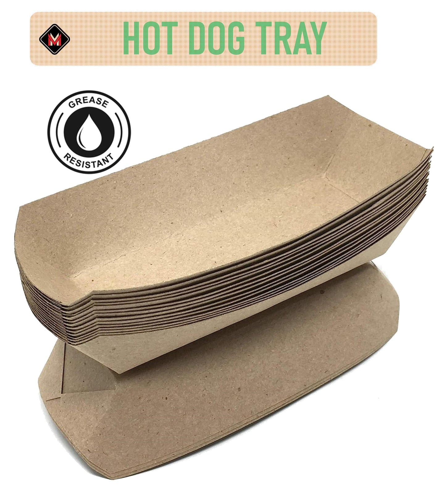 Mr Miracle 7 Inch Paper Hot Dog Tray in Red White Pattern. Disposable, Recyclable and Fully Biodegradable.