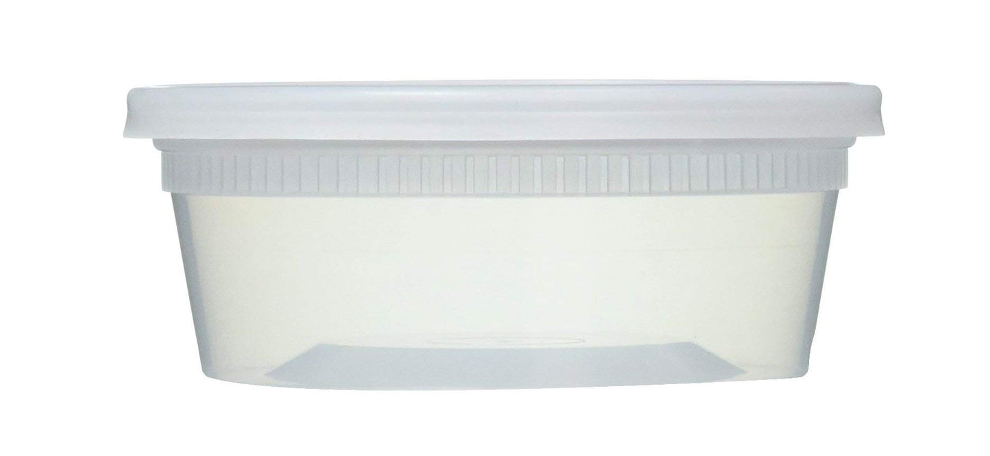 Mr. Miracle 16 Oz Food and Multi-Purpose Plastic Deli Containers with Matching Lids. Sealable. Non-Leaking. Microwavable, Freezer and Dishwasher Safe
