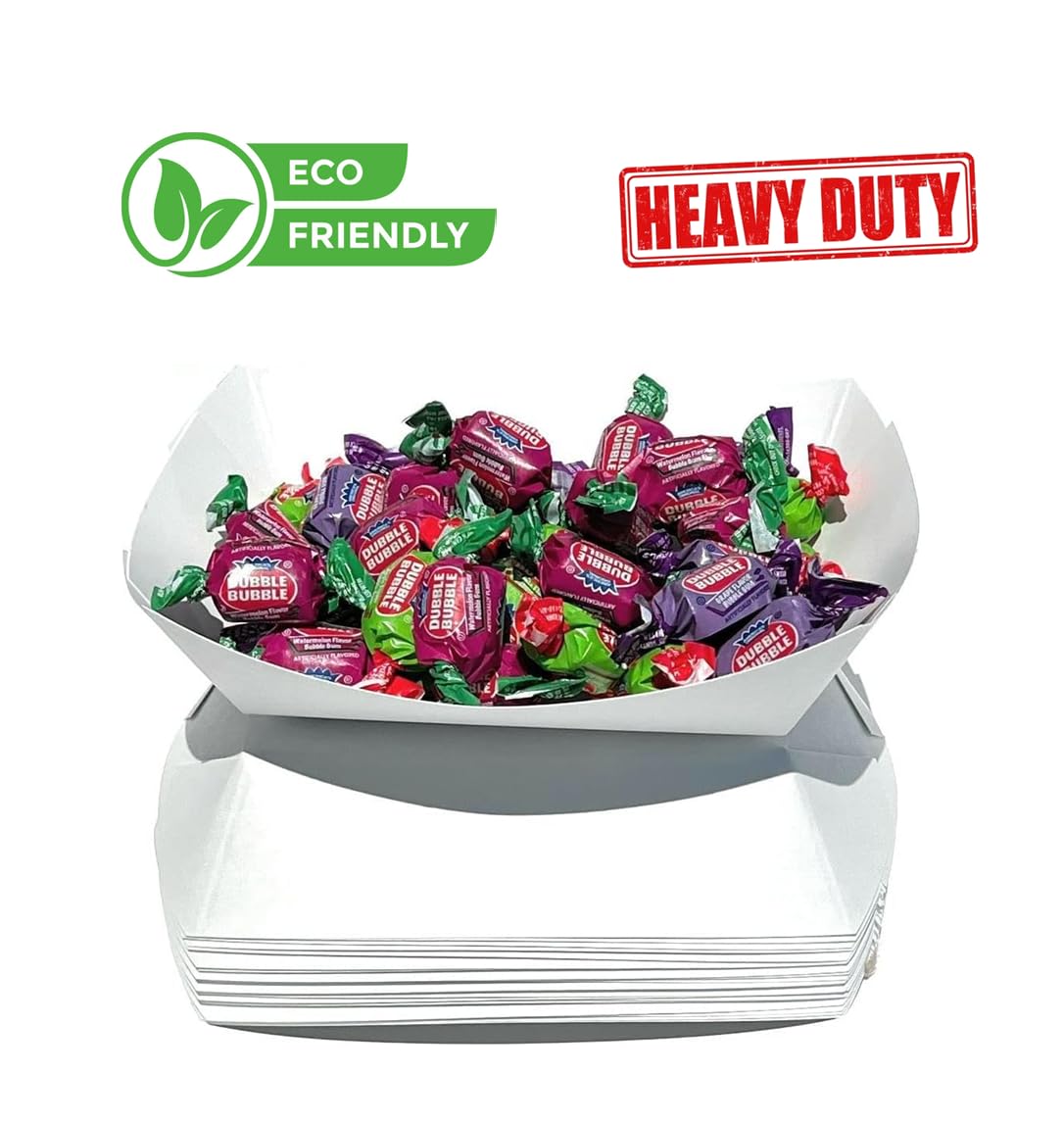 Mr Miracle Paper 1/2 Pound Food Tray. Disposable, Recyclable and Fully Biodegradable. Made in USA