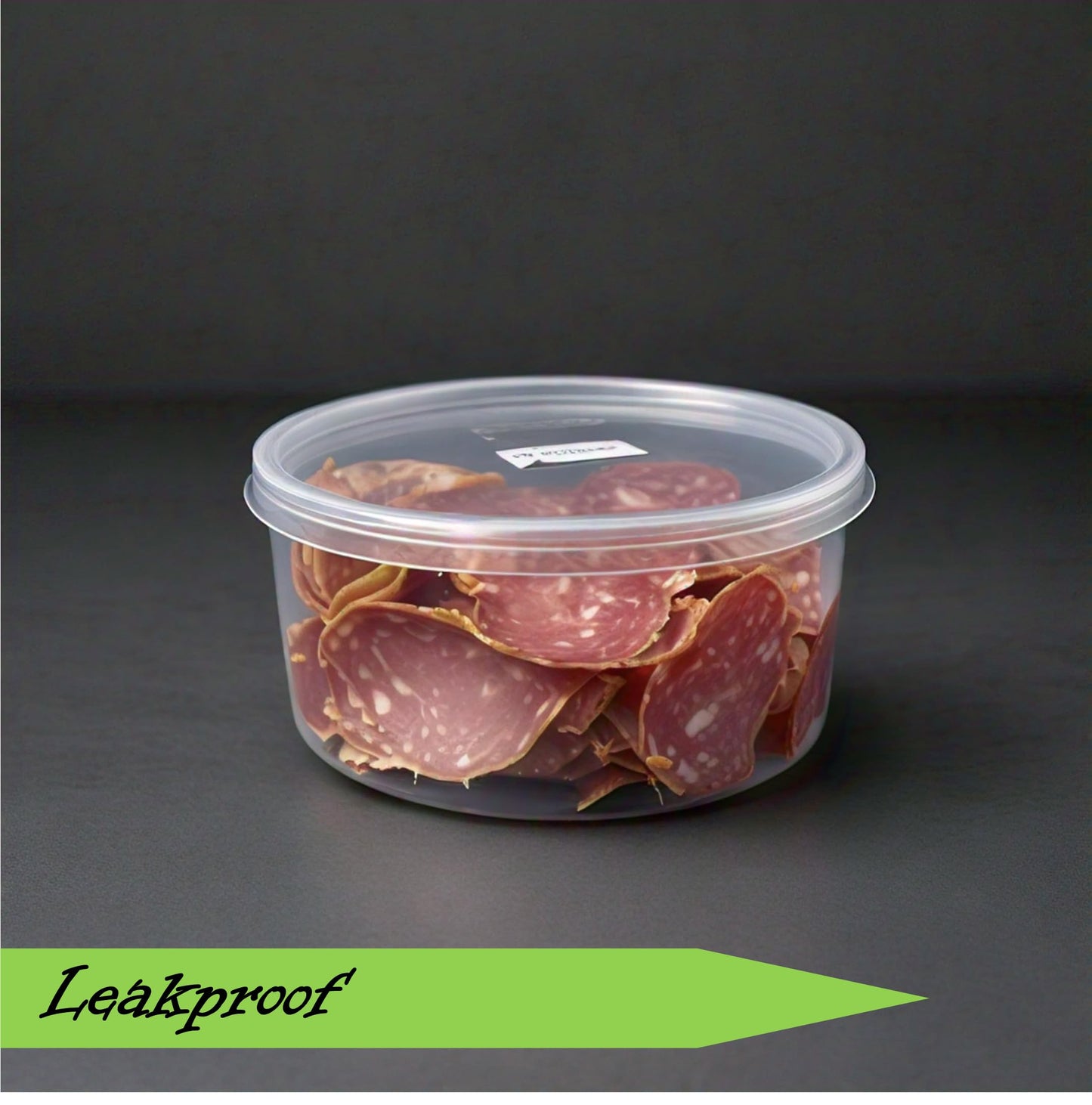 Mr. Miracle 16 Oz Food and Multi-Purpose Plastic Deli Containers with Matching Lids. Sealable. Non-Leaking. Microwavable, Freezer and Dishwasher Safe