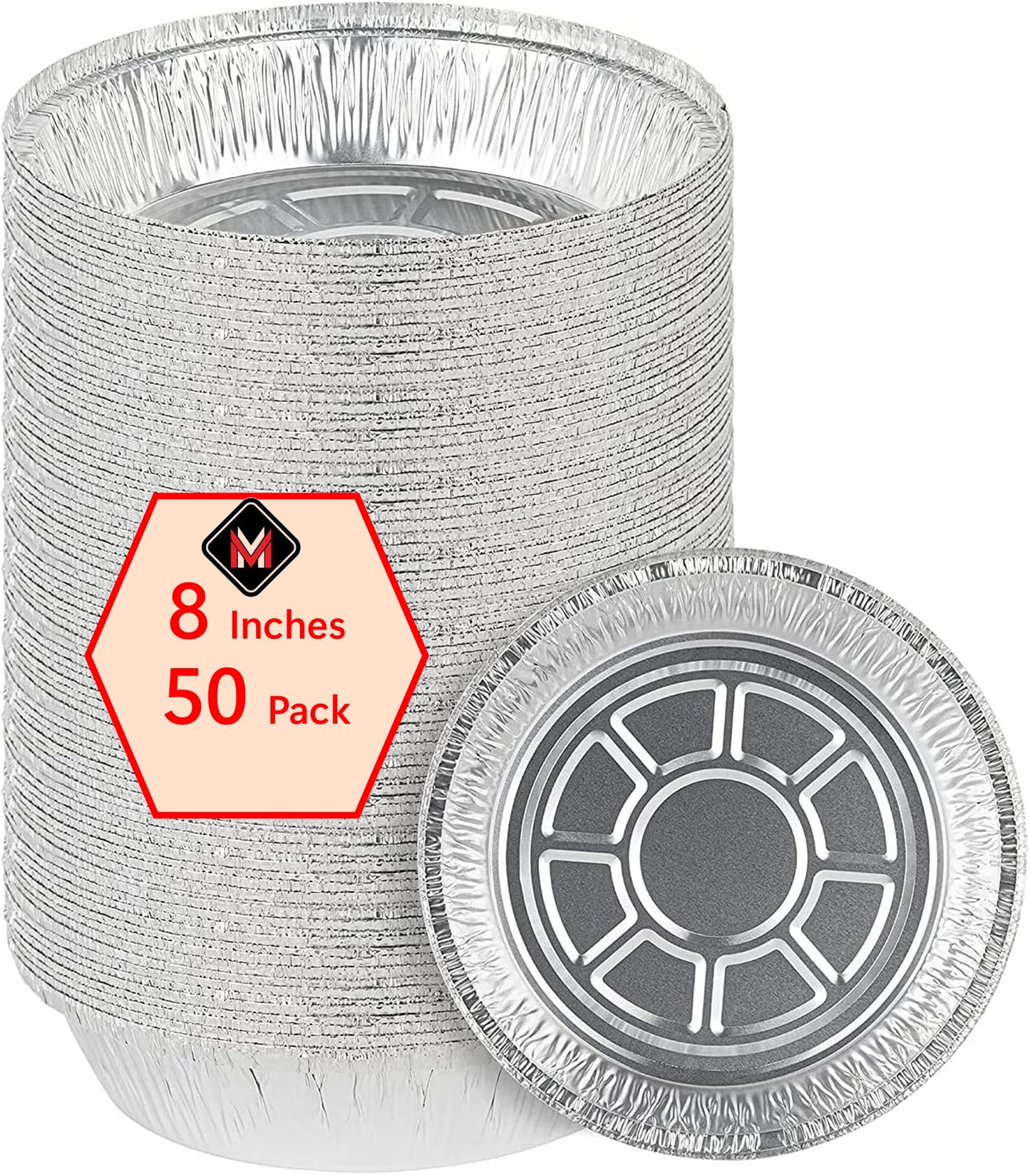 Mr Miracle Disposable Round Aluminum Foil Pans. Pack Of 50. Cakes, Breads, BBQ/Food Prep