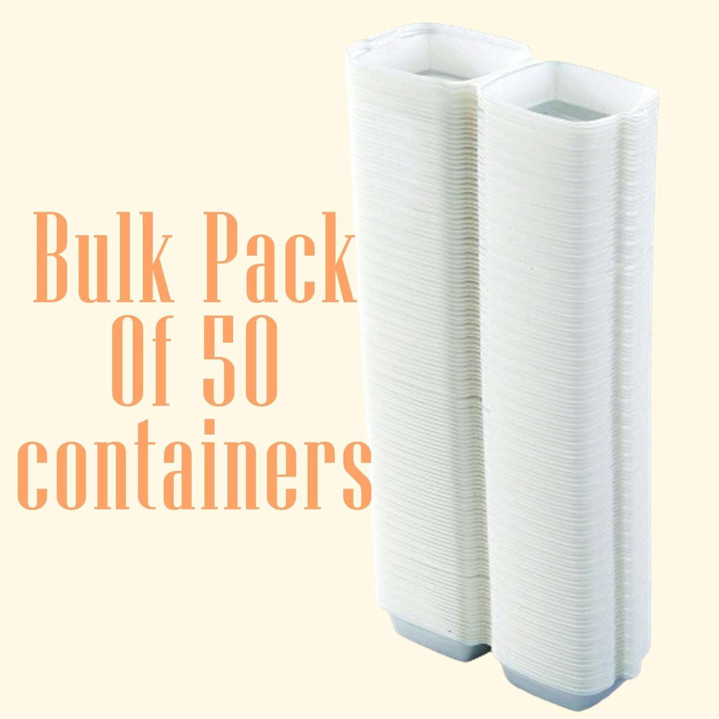 Foam Containers, Disposable Clamshell Styrafoam Containers for Food - Hinged Lid, Multi Pack, Restaurant to Go Trays, Lunch Container with Recessed Lid for Stable Stack