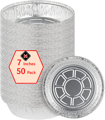 Mr Miracle Disposable Round Aluminum Foil Pans. Pack Of 50. Cakes, Breads, BBQ/Food Prep