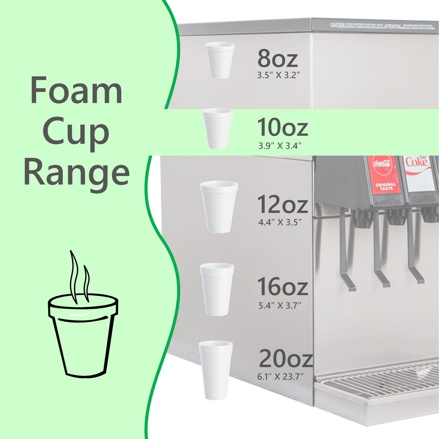 Foam Cups for Hot and Cold Drinks With Lids, USA-Made 50-Pack - Ideal Styrofoam Coffee Cups, Insulating To-Go Cups for Soda, Tea, Juice - Sturdy, Disposable and comparable to Industry standard