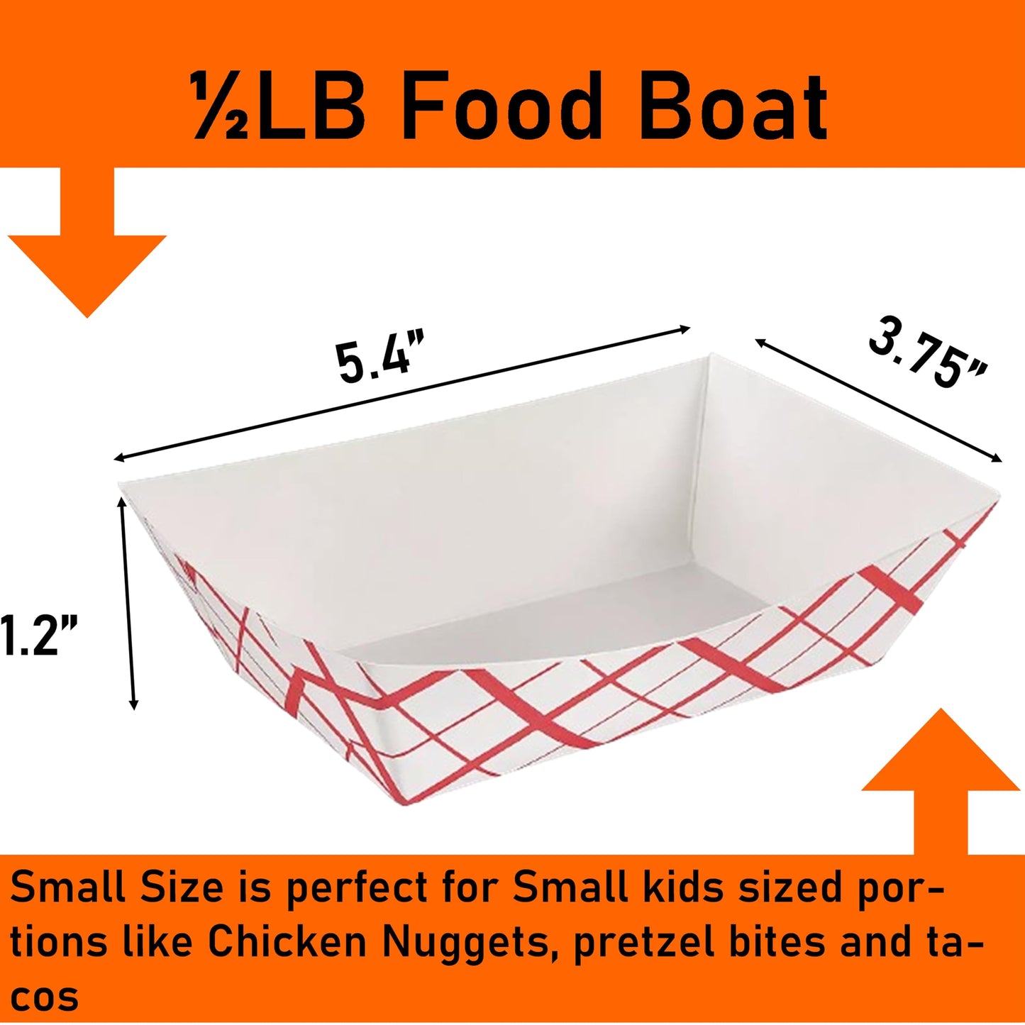 Mr Miracle Paper 1/2 Pound Food Tray. Disposable, Recyclable and Fully Biodegradable. Made in USA