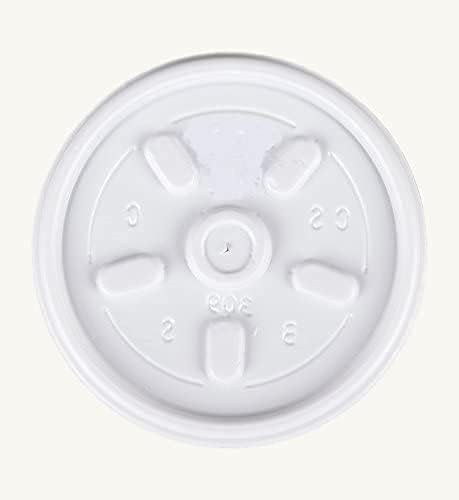 Mr Miracle 8 Ounce Foam Cup with Vented Lid in White. Hot and Cold Foods. For Ice Cream, Yogurt, Soup, Takeout, Carryout. Model MM-8SJ20/20JL