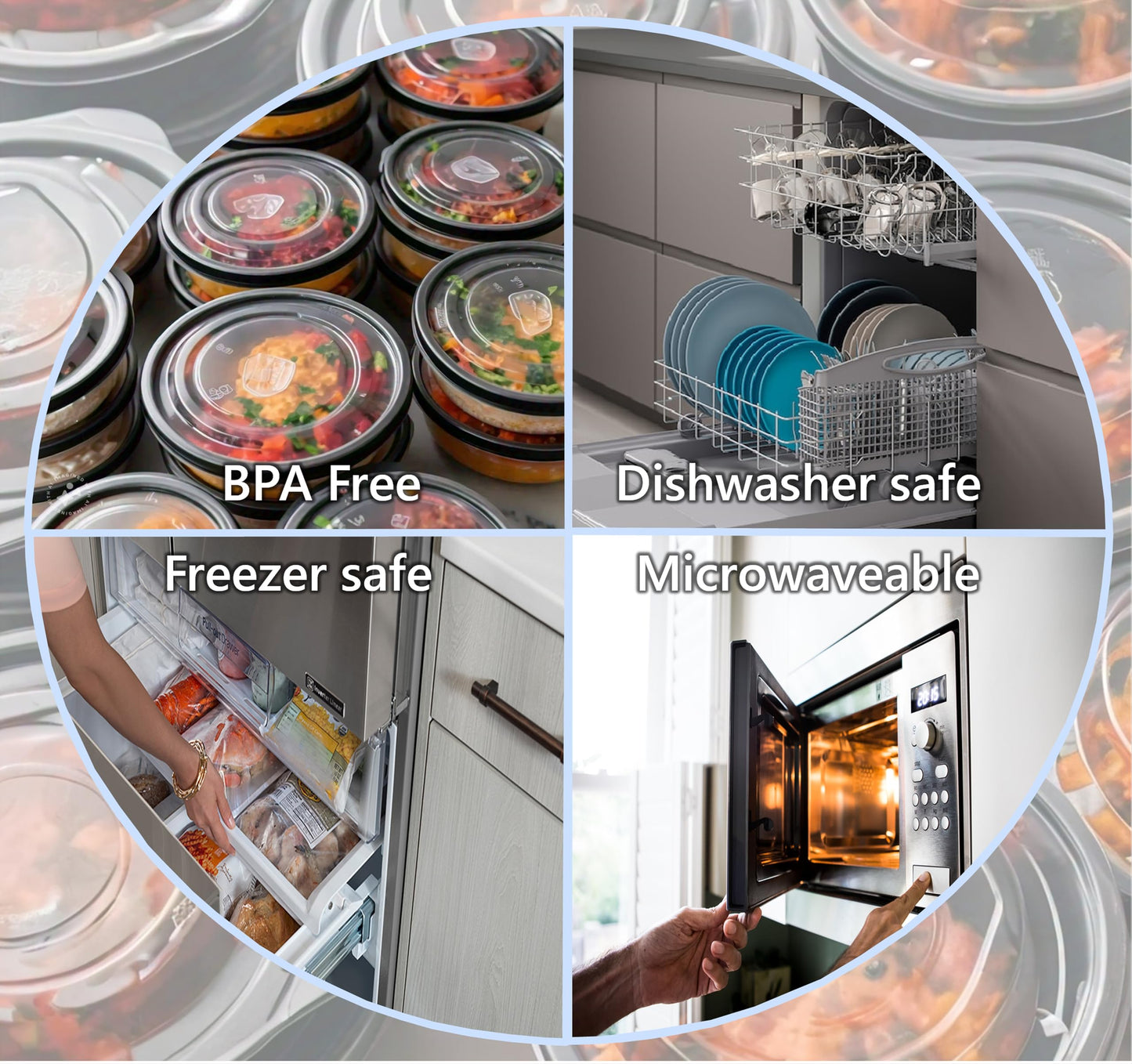 Mr Miracle Clear Plastic Takeout Containers - Durable and Sturdy Clamshell Food Boxes for To-Go and Storage Disposable Clam Shell Containers, Bulk Pack - Easy Open Hinge Design