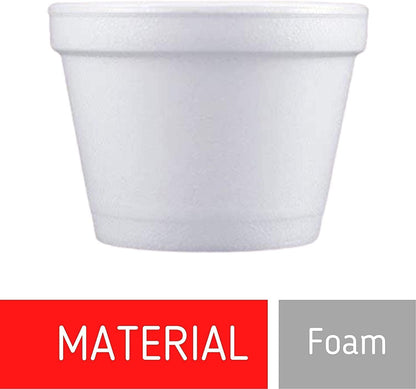 Foam Bowl with Lid for Hot and Cold Foods – 8 Ounce Disposable Soup Container with Vented Lid, Great for Ice Cream, Yogurt, Soup, Takeout [100 pack]