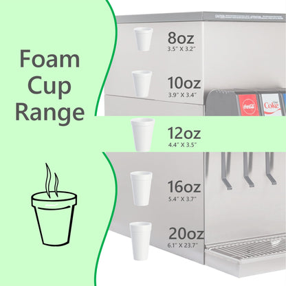 Foam Cups for Hot and Cold Drinks With Lids, USA-Made 50-Pack - Ideal Styrofoam Coffee Cups, Insulating To-Go Cups for Soda, Tea, Juice - Sturdy, Disposable and comparable to Industry standard