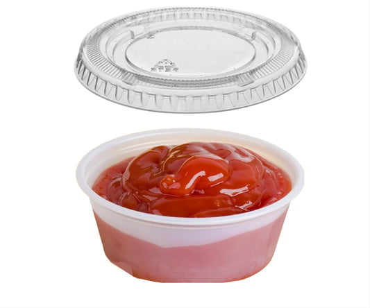 Mr. Miracle Jello Shot Souffle Cups and Lids. Translucent. Multi Packs