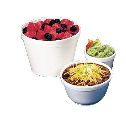 Mr. Miracle 4 Ounce Foam Bowl with Lid for Hot and Cold Foods. Pack of 100 Sets. Disposable Soup Container with Vented Lid. Great for Ice Cream, Yogurt, Soup, Takeout
