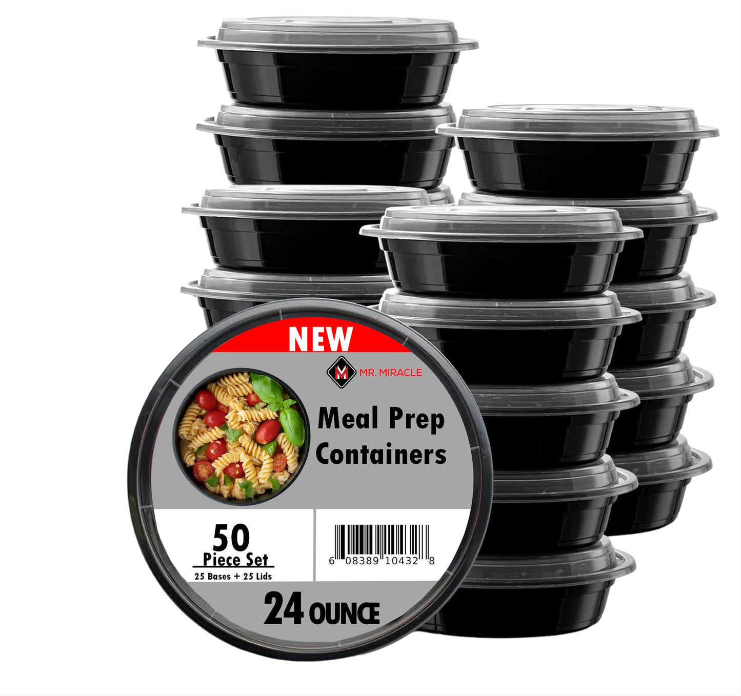 Mr Miracle Clear Plastic Takeout Containers - Durable and Sturdy Clamshell Food Boxes for To-Go and Storage Disposable Clam Shell Containers, Bulk Pack - Easy Open Hinge Design