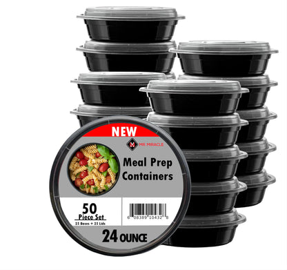Mr Miracle Clear Plastic Takeout Containers - Durable and Sturdy Clamshell Food Boxes for To-Go and Storage Disposable Clam Shell Containers, Bulk Pack - Easy Open Hinge Design