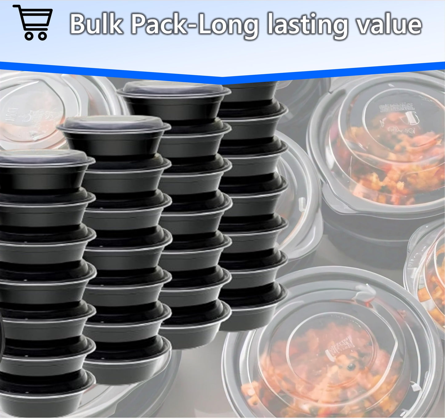 Mr Miracle Clear Plastic Takeout Containers - Durable and Sturdy Clamshell Food Boxes for To-Go and Storage Disposable Clam Shell Containers, Bulk Pack - Easy Open Hinge Design