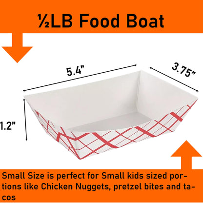 Mr Miracle Paper 1/2 Pound Food Tray. Disposable, Recyclable and Fully Biodegradable. Made in USA