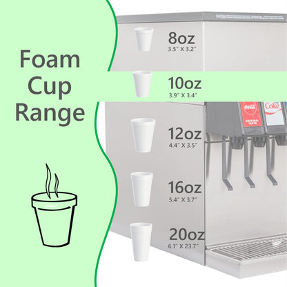 Foam Cups for Hot and Cold Drinks With Lids, USA-Made 50-Pack - Ideal Styrofoam Coffee Cups, Insulating To-Go Cups for Soda, Tea, Juice - Sturdy, Disposable and comparable to Industry standard