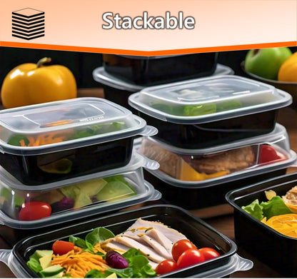 Mr Miracle Clear Plastic Takeout Containers - Durable and Sturdy Clamshell Food Boxes for To-Go and Storage Disposable Clam Shell Containers, Bulk Pack - Easy Open Hinge Design