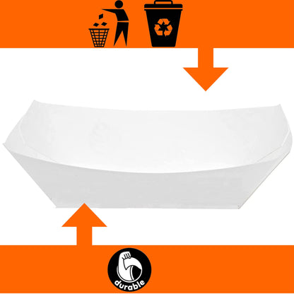 Kraft Paper Food Tray. 3 Pound Size. Disposable, Recyclable and Fully Biodegradable. Made in USA