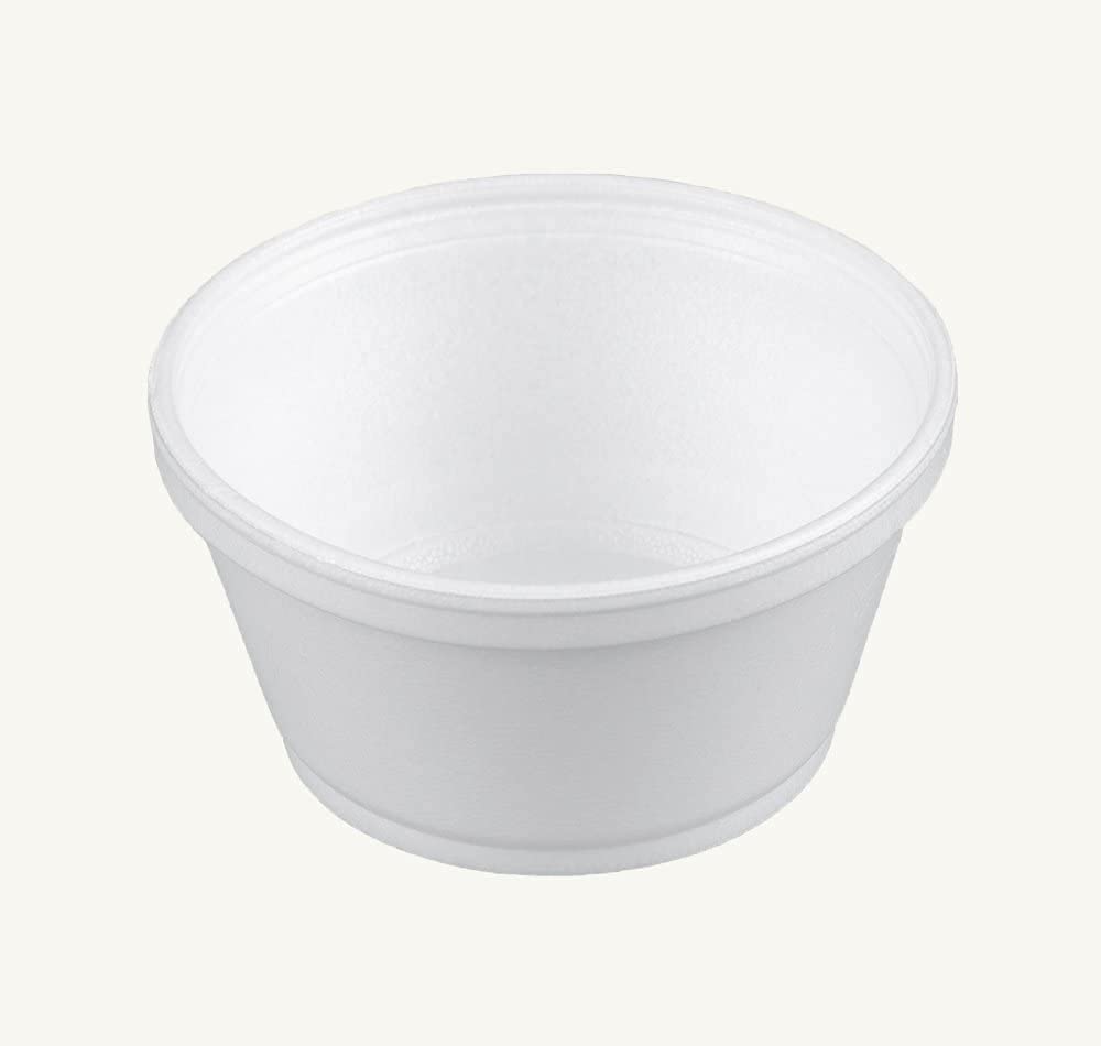 Foam Bowl with Lid for Hot and Cold Foods – 8 Ounce Disposable Soup Container with Vented Lid, Great for Ice Cream, Yogurt, Soup, Takeout [100 pack]
