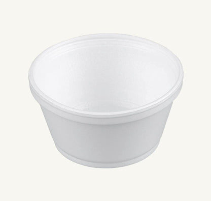 Foam Bowl with Lid for Hot and Cold Foods – 8 Ounce Disposable Soup Container with Vented Lid, Great for Ice Cream, Yogurt, Soup, Takeout [100 pack]