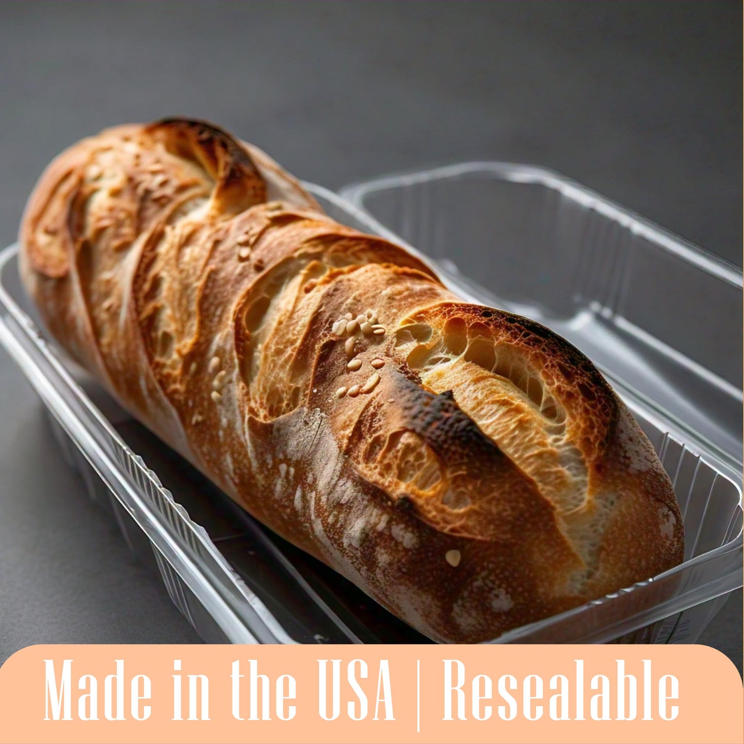 Mr Miracle Clamshell Containers - Clear Disposable Plastic To-Go, Leak-Resistant and Durable for Delivery like Uber Eats, Ideal for Cakes, Salads, Small Sandwich, Personalizable