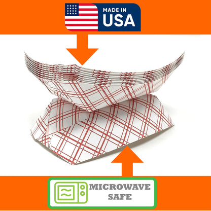 Kraft Paper Food Tray. 3 Pound Size. Disposable, Recyclable and Fully Biodegradable. Made in USA