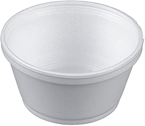 Foam Bowl with Lid for Hot and Cold Foods – 8 Ounce Disposable Soup Container with Vented Lid, Great for Ice Cream, Yogurt, Soup, Takeout [100 pack]