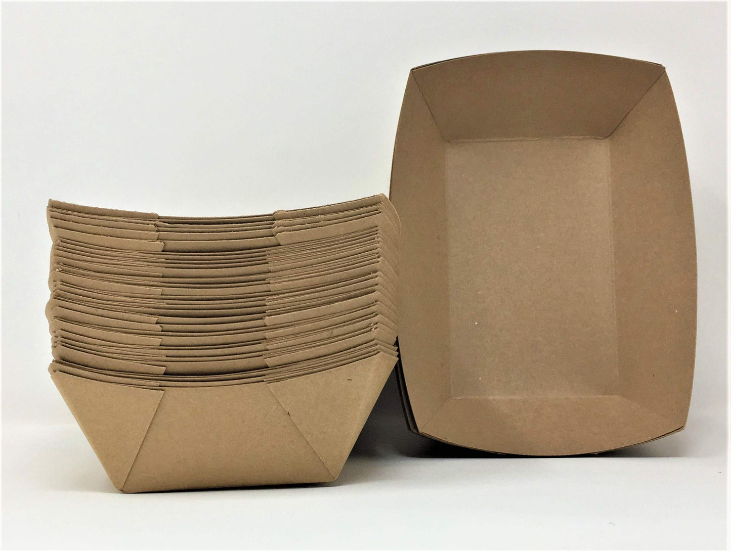 Mr Miracle Kraft Paper Food Tray. 5-Pound Size. Disposable, Recyclable and Fully Biodegradable. Made in USA