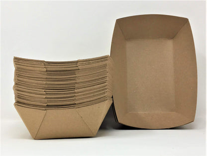 Mr Miracle Kraft Paper Food Tray. 5-Pound Size. Disposable, Recyclable and Fully Biodegradable. Made in USA