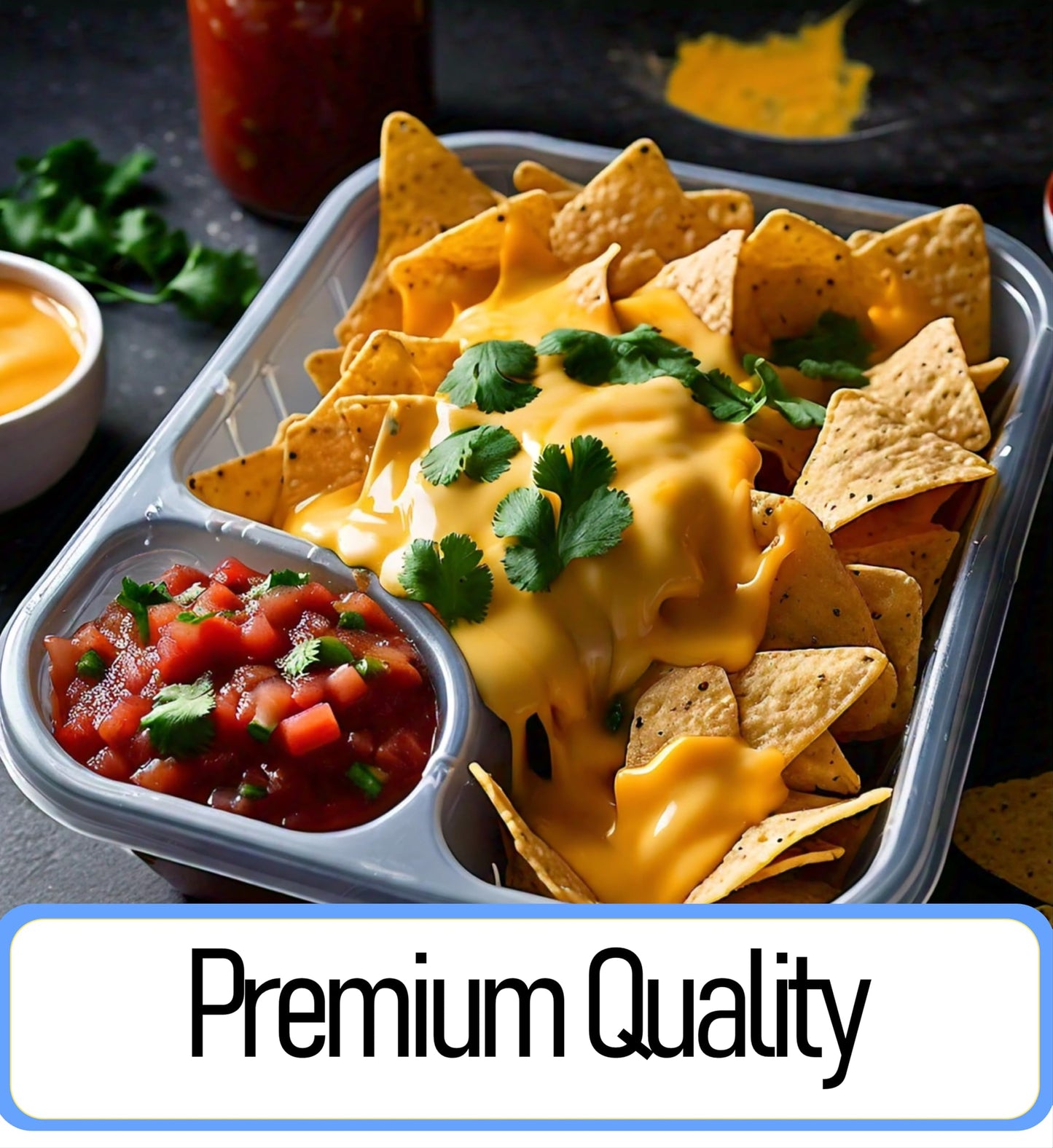Mr Miracle Disposable Plastic Nacho Trays with 2 Compartments - 12oz Crystal Clear Nachos Trays for Cheese Dip, Concession Stands, Movie Nights & Sports Parties - Leak-Resistant & Freezer Safe…