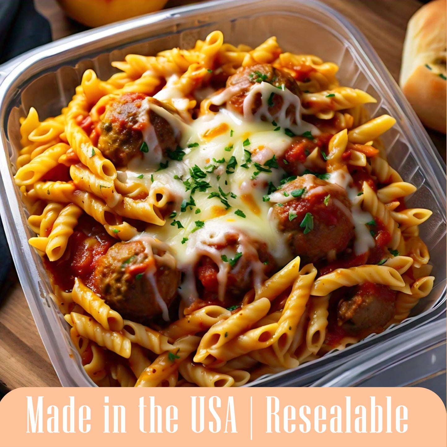 Mr Miracle Clamshell Containers - Clear Disposable Plastic To-Go, Leak-Resistant and Durable for Delivery like Uber Eats, Ideal for Cakes, Salads, Small Sandwich, Personalizable