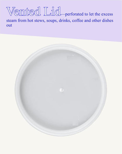 Mr Miracle 8 Ounce Foam Cup with Vented Lid in White. Hot and Cold Foods. For Ice Cream, Yogurt, Soup, Takeout, Carryout. Model MM-8SJ20/20JL