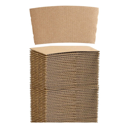 Mr Miracle Disposable Brown Coffee Sleeves - Eco-Friendly Kraft Jacket Beverage Sleeves for Paper Cups, Fits 10-20oz - Bulk Coffee Sleeves Multi Pack for Cafés & Shops